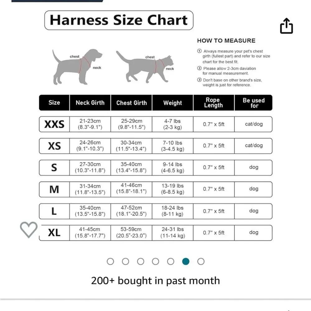 Mercano 2 Piece Pink Harness and Leash Set Size Medium Dog Pet